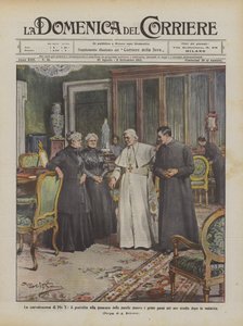 X. Pius, a pápa felépülése az övében az első lépéseket megtevő nővérek jelenlétében?