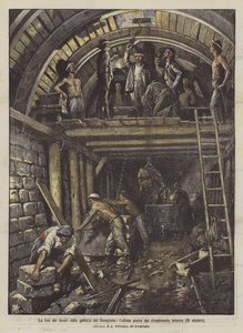 A Simplon alagút, a belső burkolat utolsó köve munkálatai (október 18.)