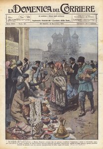 Az új szegények tragédiája Moszkvában (színes litho) alkotó: Achille Beltrame