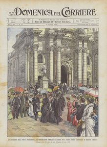 Margherita királynő kirándulásai, a népszerű demonstráció a királynő kijáratánál?