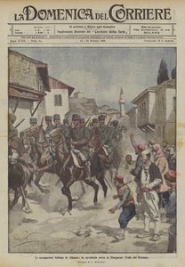 Az olasz megszállások Albániában, a lovasság behatol Giorgucatiba (Drynos-völgy)