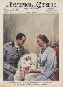 Maria Gabriella, a Savoyai-ház új hercegnője, a méltóságteljes szülők, Piemont hercegei között