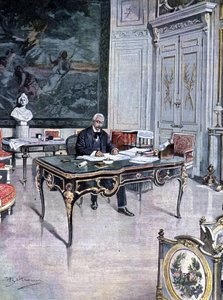 Félix Faure, a Francia Köztársaság elnöke 1899-ben Illusztráció: Achille Beltrame alkotó: Achille Beltrame