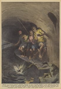 Négy kalandvágyó milánói fiú, horgászzsinórral és gyertyával felfegyverkezve, egyből származott? alkotó: Achille Beltrame