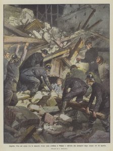 Holttestével élve eltemették egy összedőlt milánói ház romjai közé, és a tűzoltók mentették meg ötórás gyötrelem után.