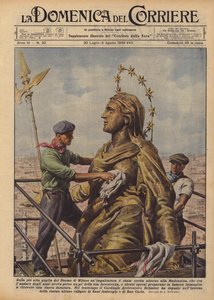 Építettek állványt a Madonnina köré a milánói dóm legmagasabb tornyára?
