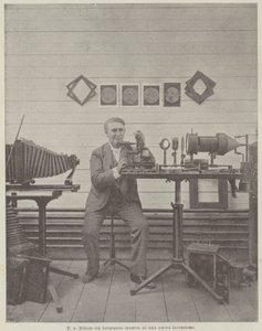 T A Edison egy új találmány körül dolgozik