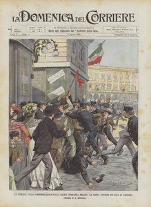 Egy epizód az öt milánói nap megemlékezéséből, a harc egy zászlórúd körül
