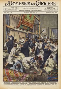 Egy tisztviselő és négy ügynök egy szegedi szőnyeggyárba ment? alkotó: Achille Beltrame