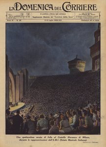 Látványos tömeg este a milánói Castello Sforzescoban, az előadások alatt?