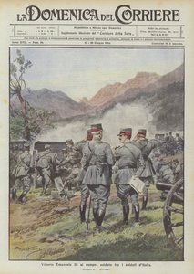 Vittorio Emanuele III a mezőn, katona Olaszország katonái között