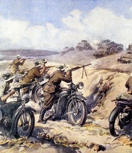 II. világháború – 1940 1941 – észak-afrikai hadjárat – olasz invázió Egyiptom ellen alkotó: Achille Beltrame