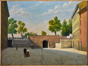 Porta Bologna Modenában (olaj, vászon) alkotó: Achille Boschi