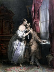 Elkápráztatja a szerelmeseket – Achille Deveria, litográfia alkotó: Achille Devéria