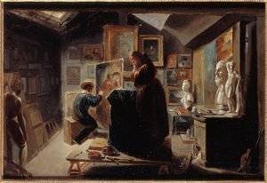 Modell póz, 1838 körül (olaj, papír, vászon) alkotó: Achille Devéria