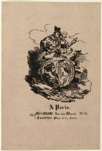 Faust és Marguerite portré medalionja, kiadói lap a Faustból alkotó: Achille Devéria