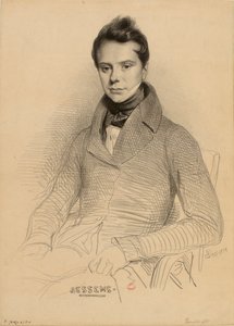 Antoine Bessems hegedűművész és zeneszerző portréja 1806-1868, 1832. alkotó: Achille Devéria