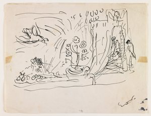 Csendélet virágokkal (toll és fekete tinta) alkotó: Achille Emile Othon Friesz