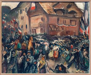 A francia csapatok bevonulása Strasbourgba (Bas Rhin, Franciaország), 1918. november 22. Emile Othon Friesz (1879-1949) festménye, Olaj, vászon