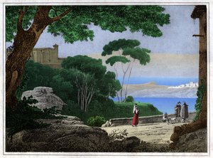Albano-tó. (metszet, kb. 1820)