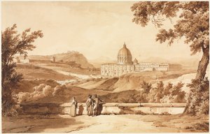 Szent Péter látképe, Róma, c. 1817-1820. alkotó: Achille Etna Michallon