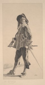 A párbajozó, Jean ?Louis?Ernest Meissonier nyomatát készítette alkotó: Achille Isidore Gilbert