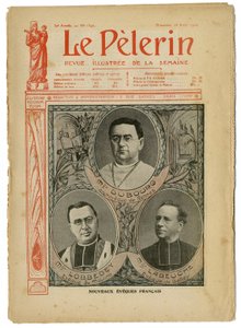 Achille Lemot (1846-1909) illusztrációja a Le Pelerin borítójára, 06.08.26 - Új angol Eveques - Valláshit, Katolikus Katolicizmus - Eveques alkotó: Achille Lemot