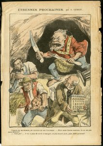 Illusztráció: Achille Lemot (1846-1909) Le Pelerinben, 06.01.07 - Következő idegen - Mezőgazdaság, Kollektivizmus, Szocializmus - Munkás, Parasztok, Gazdák - Ogre/enni/fecske, Állatosítás alkotó: Achille Lemot
