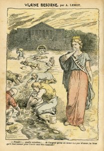 Illusztráció: Achille Lemot (1846-1909) Le Pelerinben, 04.06.26 - Vilaine munka - Republicain Republique, Religion Faith, Ezüst, Képviselőházi ülésterem, Bloc des gauche - Marianne, Franciaország (Allegorie de) - Mosás/mosás alkotó: Achille Lemot