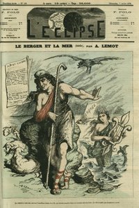 A Pásztor és a tenger egy mesét illusztrál, amely Gill „A békák, akik királyt kérnek” című rajzfilmjét helyettesíti, amelyet a cenzúra betiltott. Borító A. Lemot „” L