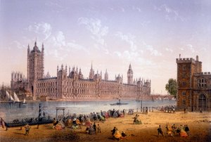 Parlament házai a déli partról, Ch. Riviere, 1862