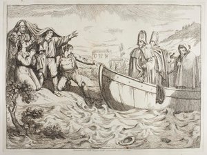 Partraszállás a Tibernél alkotó: Achille Pinelli