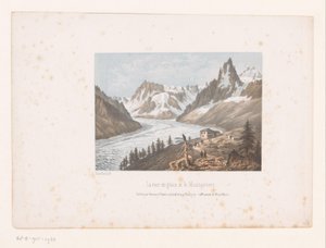 Kilátás a Mer de Glace-re és a Montanvert-gleccserre a Chamonix-völgyben La mer de glace et le Montanvert (cím a tárgyon) Kilátás a Mont Blanc-ra és Chamonix-ra (sorozat címe) Museum du Mont Blanc (sorozat címe a tárgyon)