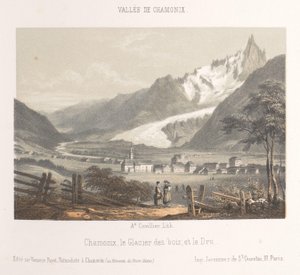 Kilátás az Aiguille de Bionnassay-ra a gleccserrel Aiguille et Glacier de Bionnassay (cím az objektumon) Chamonix-Mont-Blanc emléke (sorozat címe) Museum du Mont-Blanc (sorozat címe a tárgyon)