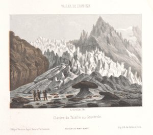Kilátás a Couvercle-kőre a Talèfre-gleccsernél Glacier du Talèfre au Couvercle (cím az objektumon) Chamonix-Mont-Blanc emléke (sorozat címe) Museum du Mont-Blanc (sorozat címe a tárgyon)