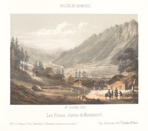 Kilátás a Col de Balme hegyszorosra Col de Balme (cím a tárgyon) Chamonix-Mont-Blanc emléke (sorozat címe) Museum du Mont-Blanc (sorozat címe a tárgyon)