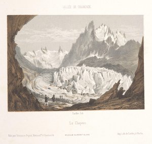 Kilátás a Mer-de-Glace gleccserre Les Bois és Les Tines közelében Claciers des Bois, depuis les Tines (cím a tárgyon) Chamonix-Mont-Blanc emléke (sorozat címe) Museum du Mont Blanc (sorozat címe)