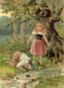 A testvér iszik a patakból (chromolitho)