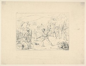 Gerilla-zenekarok megalakulása a Konföderációs háborús rézkarcokból, 1861-63. alkotó: Adalbert John Volck