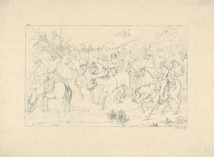 Stuart tábornok hazatérése Pennsylvaniából a Konföderációs háborús rézkarcokból, 1861-63.