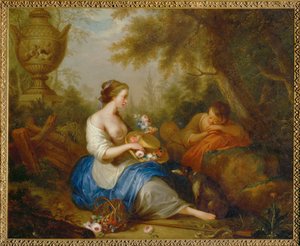 Erotikus jelenet (festmény rézre) alkotó: Adam Braun