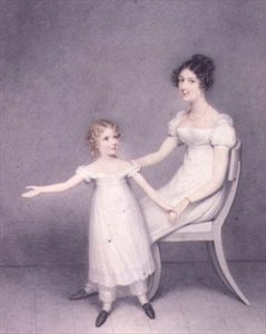 Lady Louth, a 13. Dunsany báró lánya, a lányával együtt