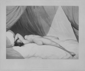 Akt fekve függönyös ágyon [Emma Hamilton], 1797. november 1.