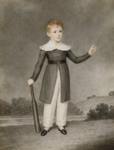 Edward Currie portréja krikettütővel, 1830 alkotó: Adam Buck