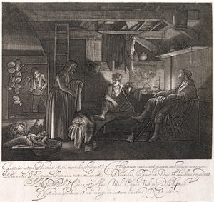 Philemon és Baucis háza, Hendrik Goudt gróf (1585-1630) metszete alkotó: Adam Elsheimer