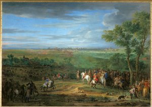 XIV. Lajos megérkezése a Maastricht előtti táborba, 1673. június ... alkotó: Adam Frans van der Meulen