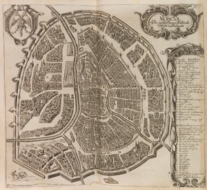 Moszkva térképe. From: Fokozott Newe leírás a moszkvai..., 1656. alkotó: Adam Olearius