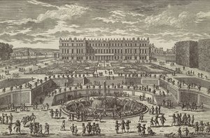 Versailles látképe Versailles látképe, kerti homlokzat, 1680-as évek. alkotó: Adam Perelle