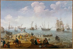 Adam Willaerts (1577-1664) horgászjelenet festménye 17. századi magángyűjtemény