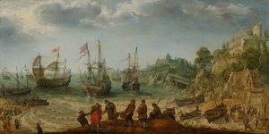 Egy sziklás partról szállítják, 1621